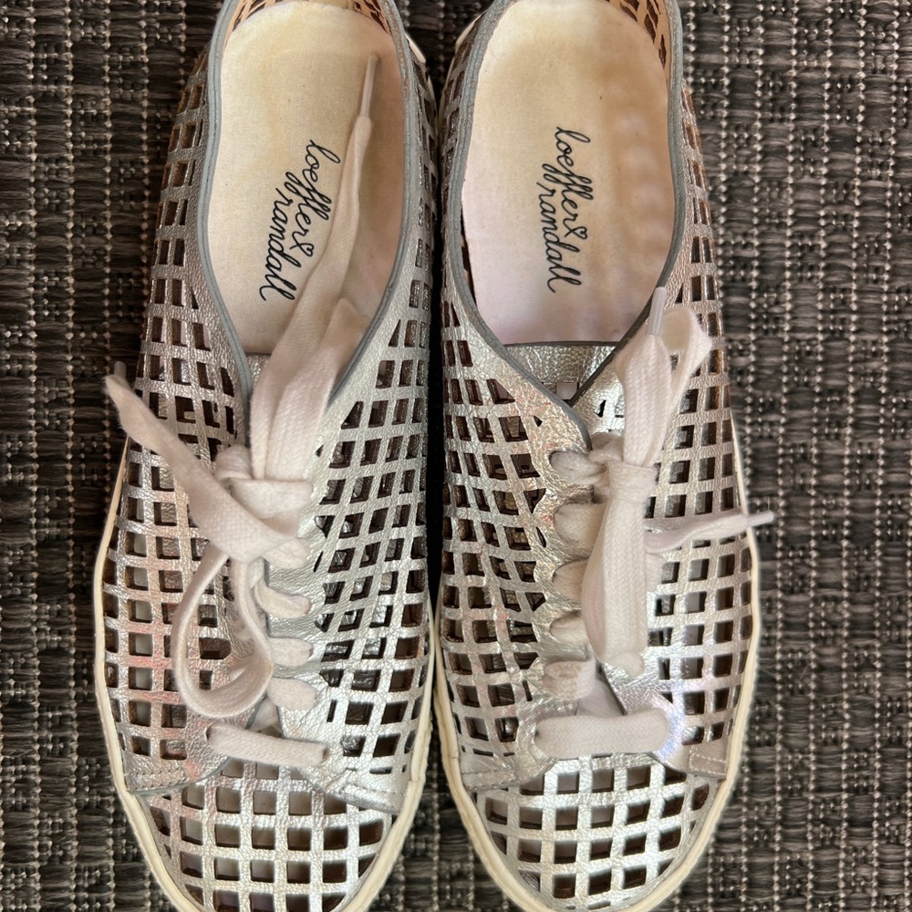 LOEFFLER RANDALL SILVER SNEAKERS